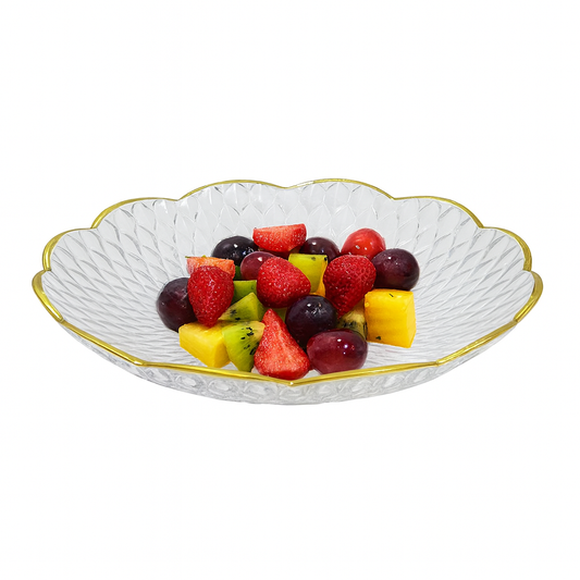 Acrylic Fruit Plate– Elegant Diamond-Cut Design