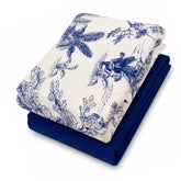 Palm Blue Double Bedding Set Of 6 Cotton