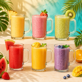 Premium Clear Glass Juice Mug 480 ml with Handle – Set of 6 | Durable Drinkware for Home, Café & Restaurant