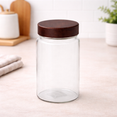 Wood Lid Jar (Medium) – Tall Storage Container with Dark Wooden Lid - Habitt