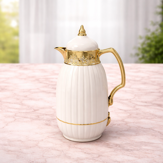 Luxury Insulated Thermos Flask – White, Black & Grey - Habitt