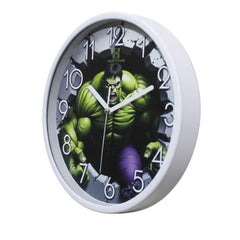 Heritage Pastel Wall Clock 12 Inch – Superhero Action Design with Bold Numerals & Kids Room Style (Plastic)