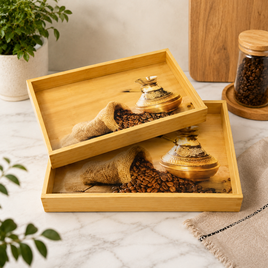 2-Piece Decorative Serving Tray Set