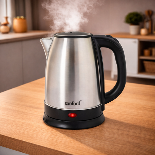 Sanford Electric Kettle 1500W Stainless Steel with Auto Shut-Off & Indicator Light – 1.8L Capacity (SF-3343EK) - Habitt