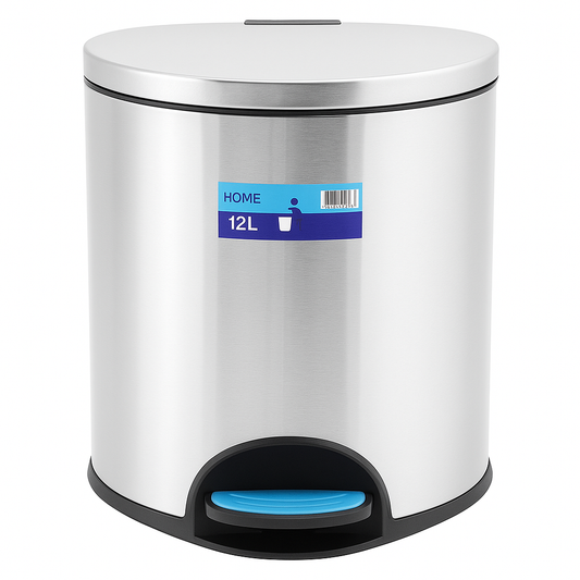 Stainless Steel Hydraulic Pedal Dustbin – 12L