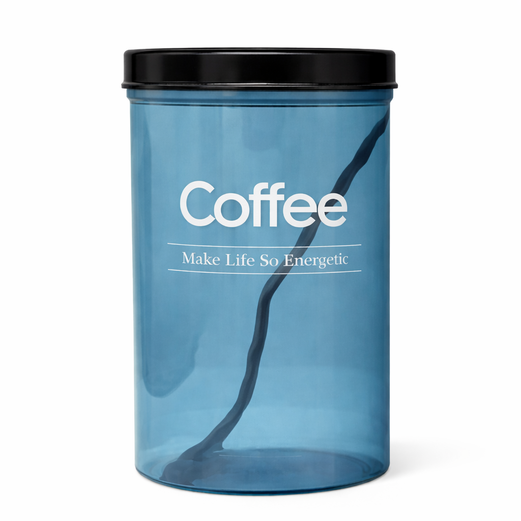 Kleeyo Blue Spice Storage Jar with Black Lid – Multipurpose Container for Coffee, Sugar, Tea & Kitchen Spices - Habitt