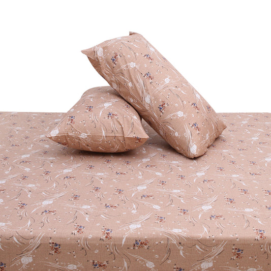 Pink Floral Bliss Double Bed Sheet