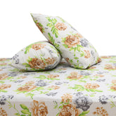 Floral Bliss Double Bed Sheet 90x100 – Soft Cotton with 2 Pillow Covers - Habitt