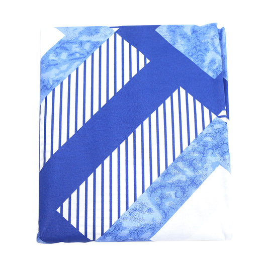 Blue Geo Double Bed Sheet - Habitt
