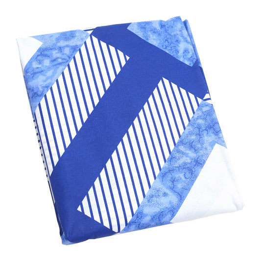 Blue Geo Double Bed Sheet - Habitt