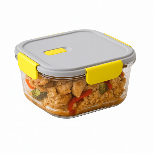 1200ml Borosilicate Glass Food Storage Container with Airtight Lid – Microwave & Freezer Safe