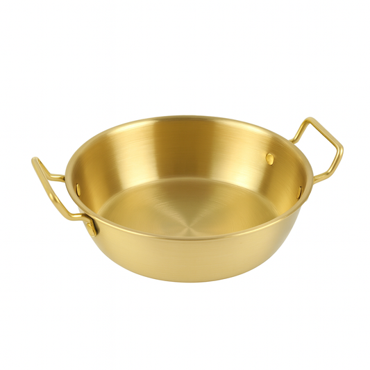 Double Handle Golden Soup Bowl – 17×6.2 cm