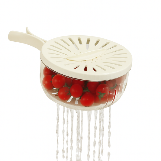 3-in-1 Drainer Bowl with Handle – Multi-Function Strainer, Washer & Storage