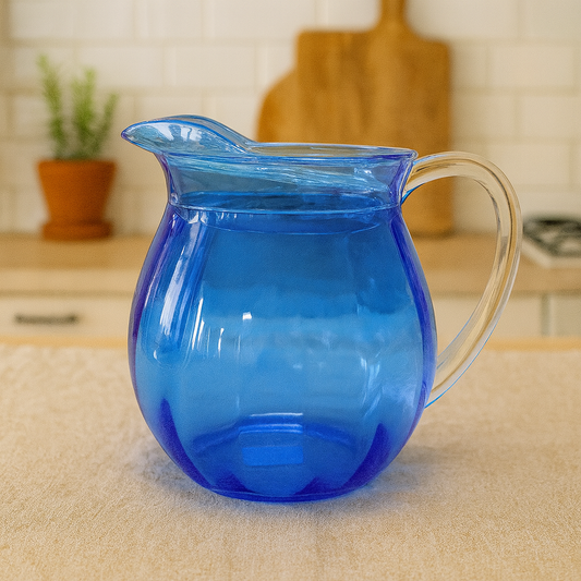 Blue Lassi Jug with Lid – 6 Piece Set