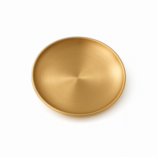 Golden Stainless Steel Round Serving Tray – Multiple Sizes | Luxury Gold Finish Platters for Dining & Décor