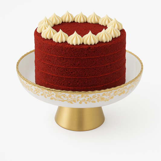 Elegant Cake Stand – Gold Floral Design