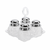 Salt & Pepper Cruet Set – 4 Pcs Acrylic with Rose Gold, Gold & Silver Lids - Habitt