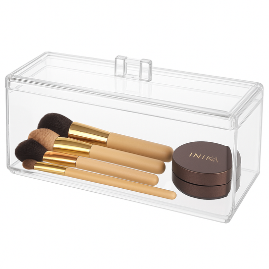 Acrylic Cosmetic Storage Box with Lid – Transparent Makeup Organizer
