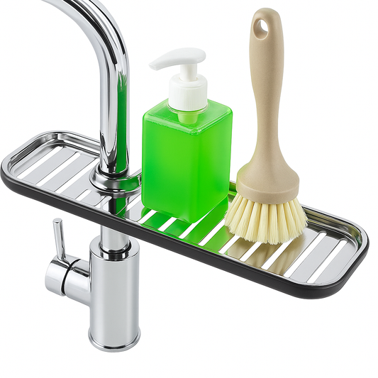 Ecoco Sink Faucet Shelf – Adjustable Kitchen Sink Organizer Rack for Sponges & Soap