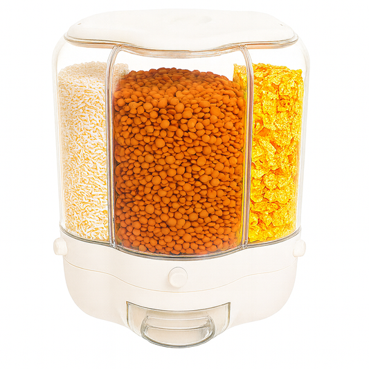Rotating Rice Dispenser – 10kg Capacity Grain Storage Container - Habitt