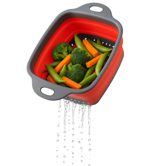 Collapsible Square Drain Basket – Folding Colander (24x18x7.5 cm & 29x22x8.6 cm)