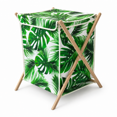 Bamboo Laundry Hamper – Foldable Clothes Basket with Fabric Liner & Lid