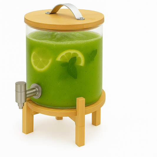 5L Water Dispenser with Bamboo Lid & Stand