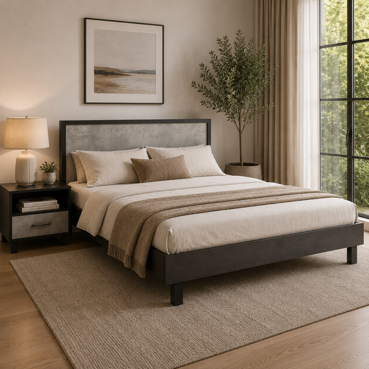 Oxford Bed with two Side Tables