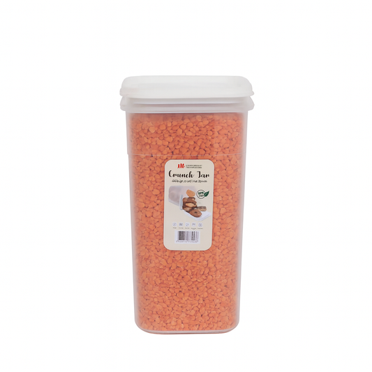 1pc Crunch Jar Large 1700 ml Plastic Airtight Food Storage Container (Red, White, Grey, Brown Lid Options)