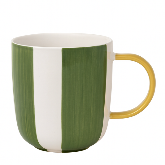 480ML Striped Ceramic Mug – Green