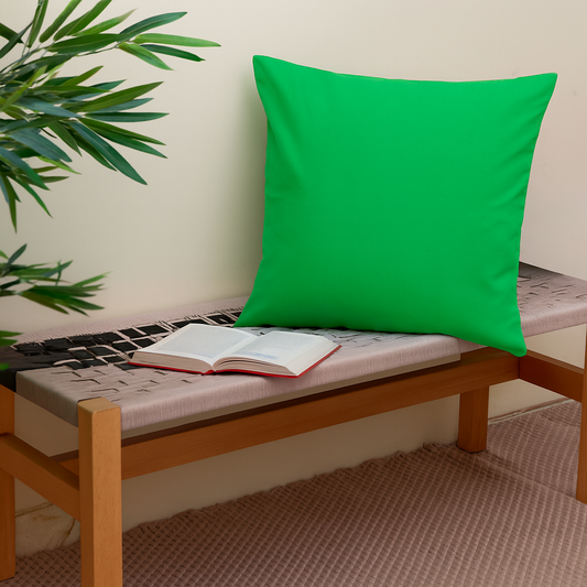 Green Textured Cushion Cover 18x18 – Modern Decorative Throw Pillow for Sofa, Bed & Living Room
