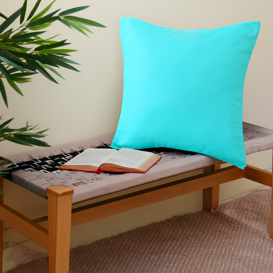 Sky Blue Raw Silk Cushion Cover 18x18 – Elegant Decorative Throw Pillow for Sofa, Bed & Living Room