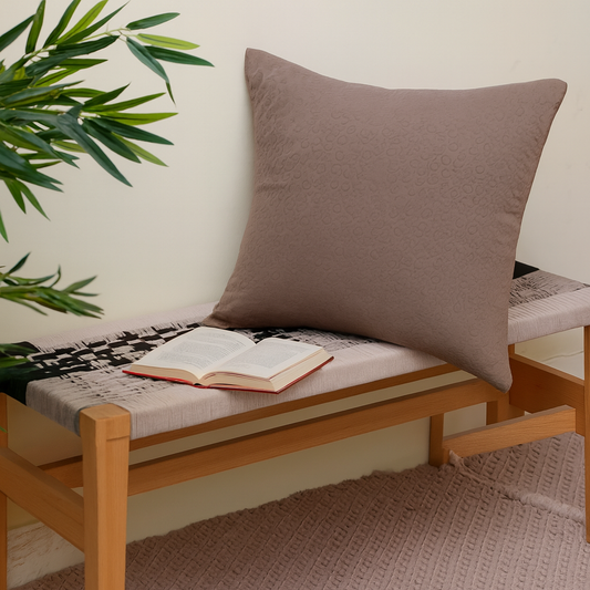 Metliza Grey Circle Cushion Cover 18x18 – Modern Textured Throw Pillow for Sofa & Bedroom Décor