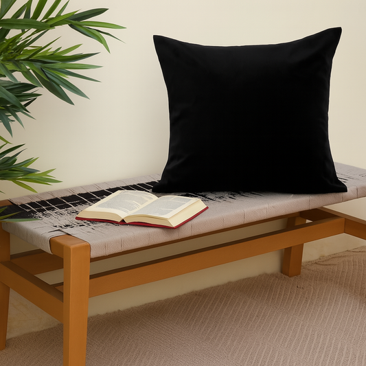 Navy Blue Twill Cushion Cover 18x18 – Classic Plain Decorative Throw Pillow for Sofa, Bed & Living Room