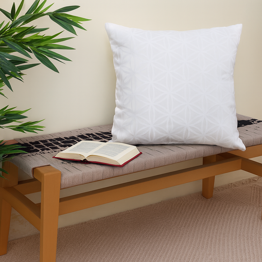 Geo Floral White Cushion Cover 18x18"(RM)