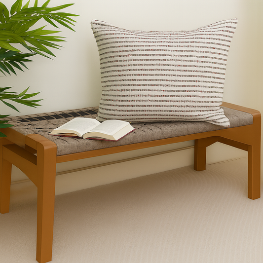 Rang Textured Cushion Cover 20x20 – Handwoven Cotton Throw Pillow in Neutral Earth Tones