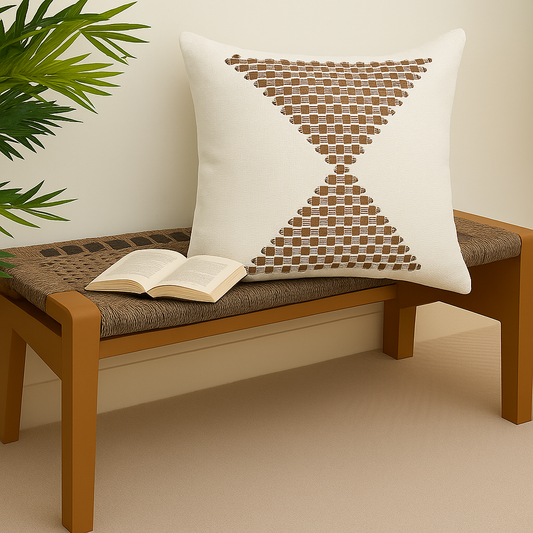 Jute Triangle Cushion Cover 18x18