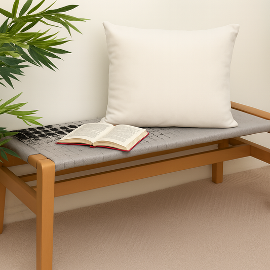 Velvet Filled Cushion 18x18" Ecru