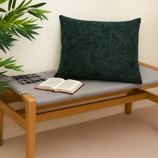 Olive Floral Cushion Cover 18x18"