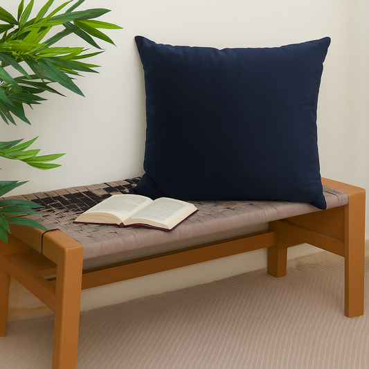 Velvet Filled Cushion 18x18" Navy Blue