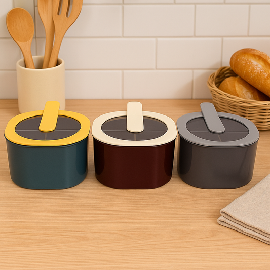 1pc Modern Spice Kit Small 1000ml – Plastic Kitchen Spice Container with Lid & Handle (Multi-Color Options)