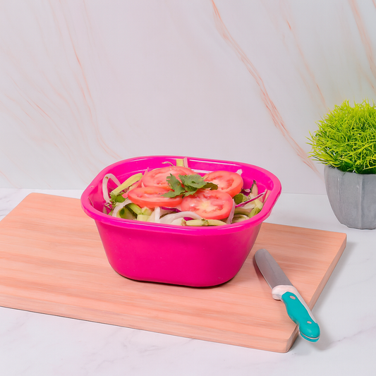 1pc Medium Plastic Mixing & Serving Bowl (Assorted) – 2500ml Multi-Purpose Kitchen Bowl (Yellow, Available in Red, Green, Blue, Orange, Magenta)