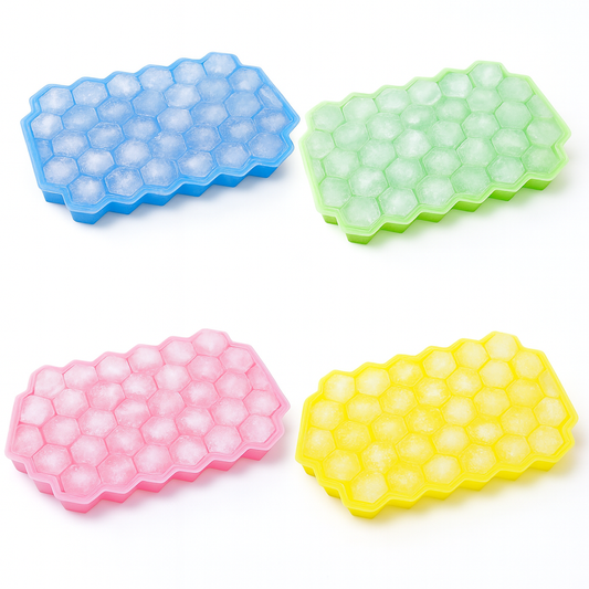 1Pc Honeycomb Ice Cube Tray with Lid Assorted – Flexible Silicone Ice Mold