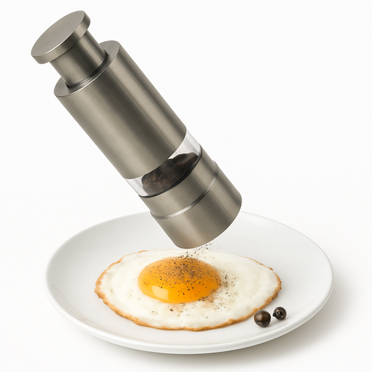 Stainless Steel Pepper & Salt Grinder – Adjustable Ceramic Mill with Transparent Window