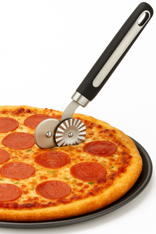 2-in-1 Stainless Steel Pizza Cutter Wheel & Server – Ergonomic Handle for Effortless Cutting & Serving