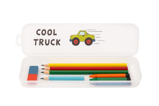 Cool Truck Multi-Box – Transparent Stationery Storage Case for School and Office