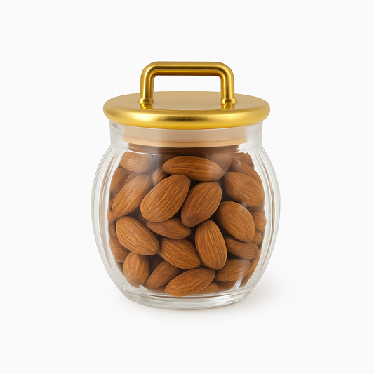 Acrylic Jar with Vertical Gold Stripe Lid