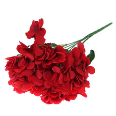 Hydrangea flower Stick Nylon+Plastic Red