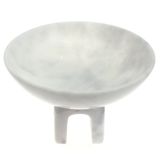 BOWL WITH LEG 9X9X5(White Marble Polish)
