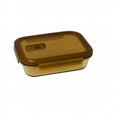 Rectangular Glass Storage Box – 1000ml – CSB-09 (Amber, 2-Compartment) - Habitt